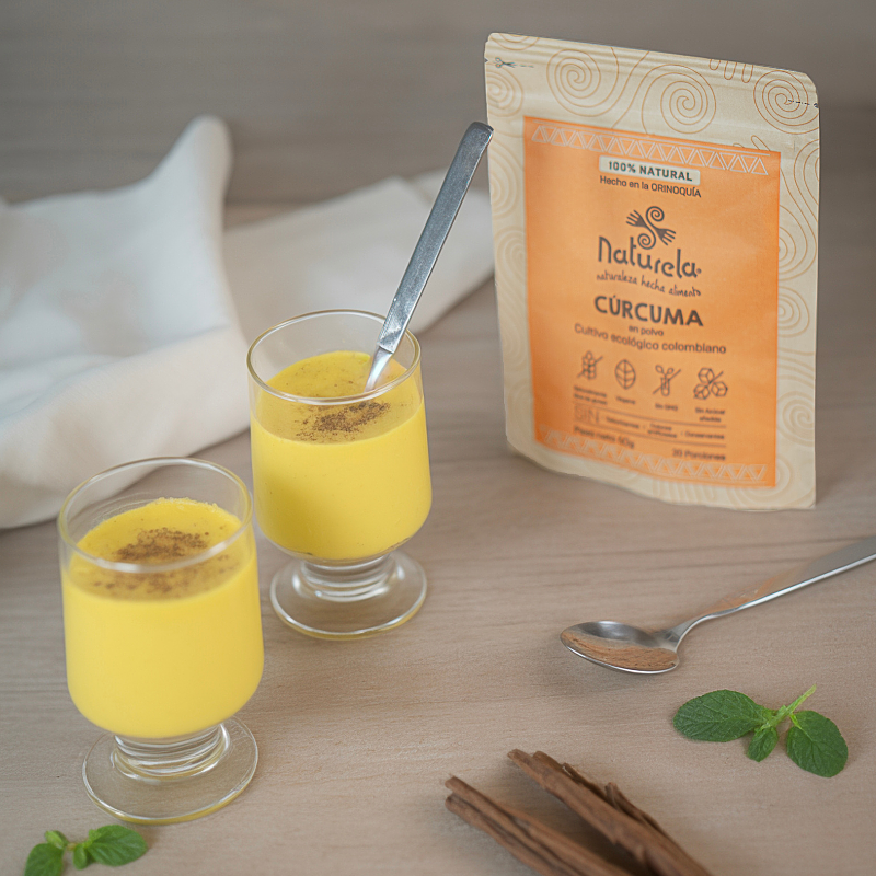 Natilla vegana con cúrcuma