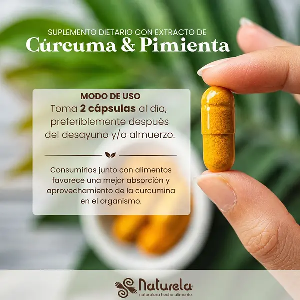 Cápsulas Con Extracto De Cúrcuma Y Pimienta