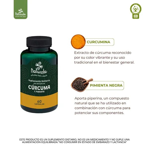 Cápsulas Con Extracto De Cúrcuma Y Pimienta