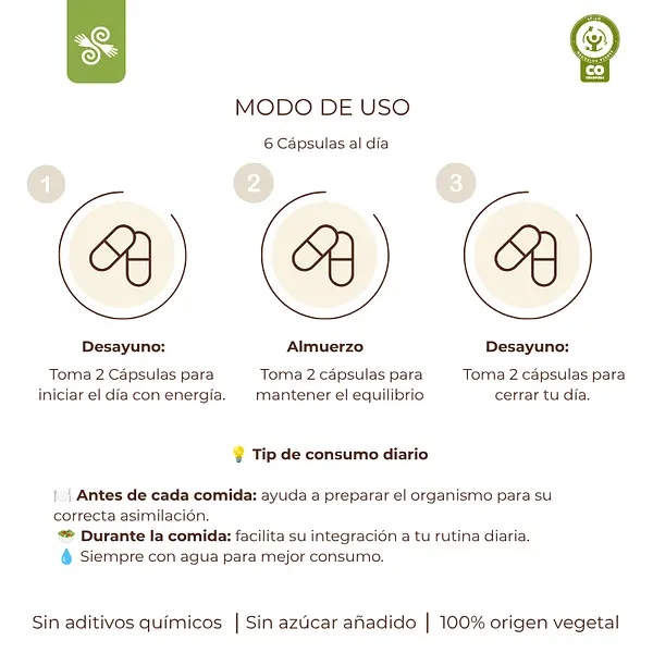 Spirulina Cápsulas Vegetales