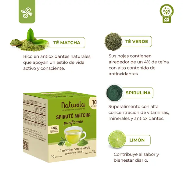 Pack X3 Spiruté Purificante Con Té Matcha