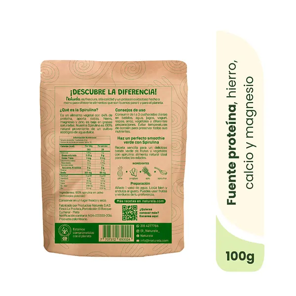 Spirulina / Espirulina Polvo | 100 Grs