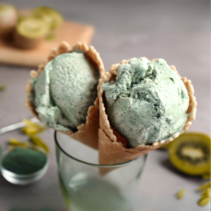 Helado de Banano con Spirulina
