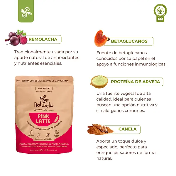 2x1 Pink Latte / Leche Rosada Con Betaglucanos De Ganoderma