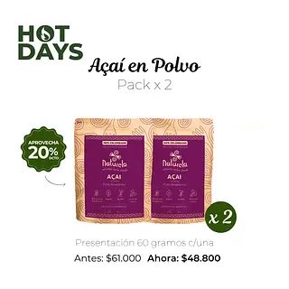 Pack X2 Açaí En Polvo (Acai) 100% Natural