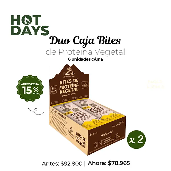 Duo Caja X 2 Bites Proteína Vegetal